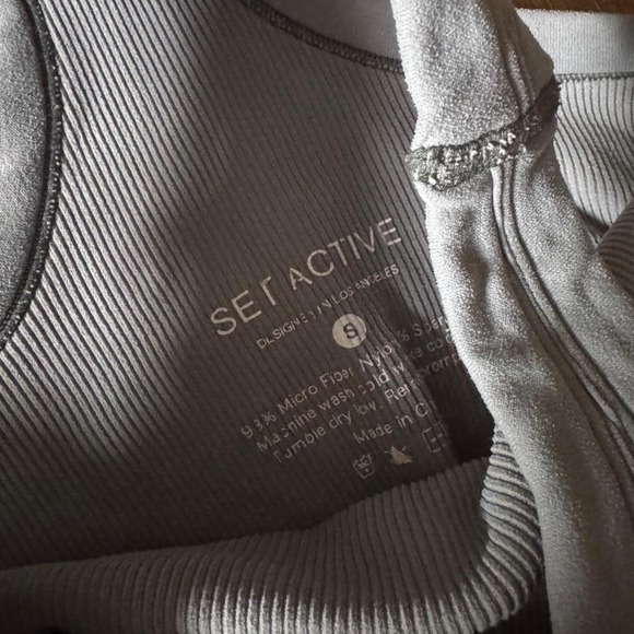 SET Active Blue Ribbed Tank Top‎ Size S - Picture 3 of 3